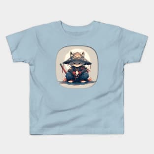 Cat Japanese Samurai Kids T-Shirt